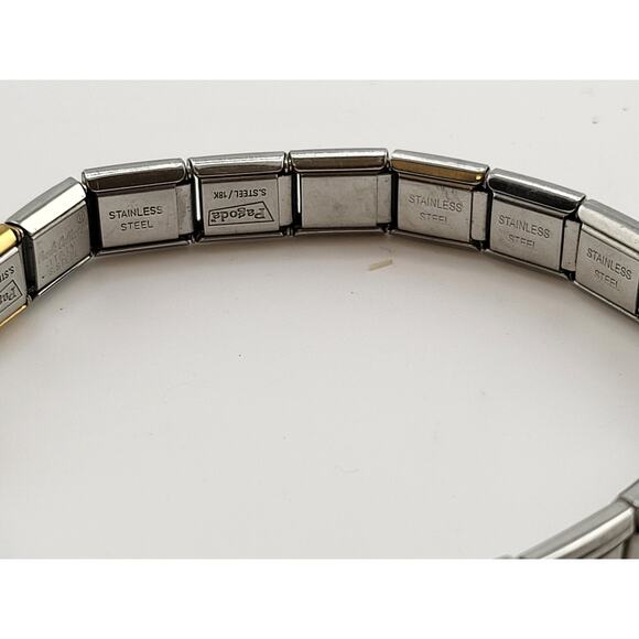 Italian Stainless Steel Charm Link Bracelet Mix Brand Custom Stretch 1990s - Picture 11 of 12